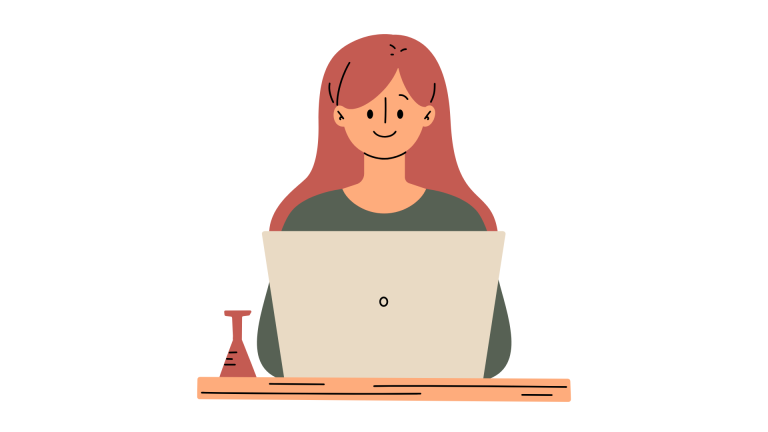 seo blog writing woman illustration